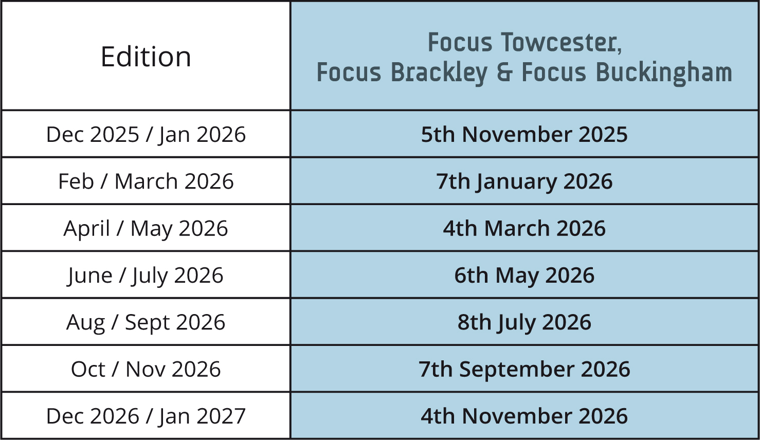 deadline dates 2026
